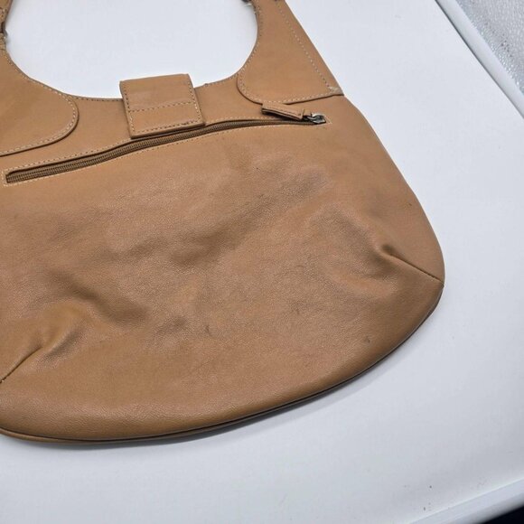 Vintage Guess Shoulder Bag Camel Faux Leather Y2K Ring Hobo Purse - Picture 9 of 11